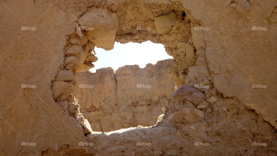 Hole in concrete wall