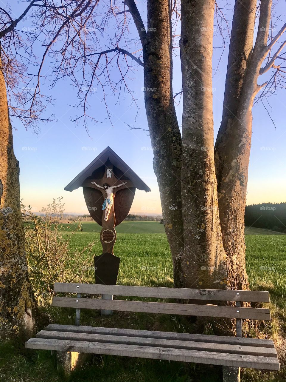 Jesus on the cross at the park