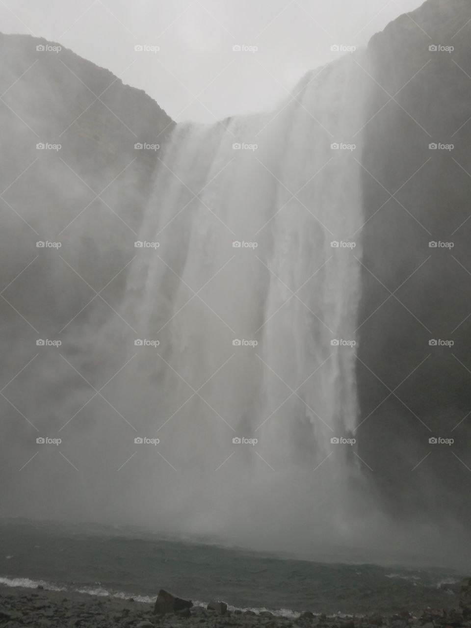 misty skogafoss