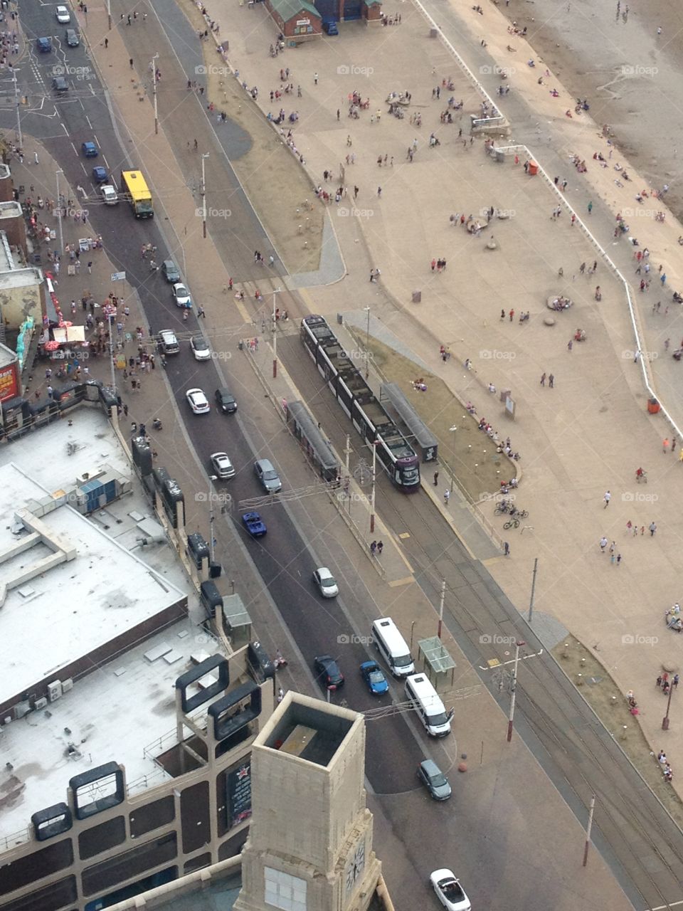 Blackpool tram view from top 