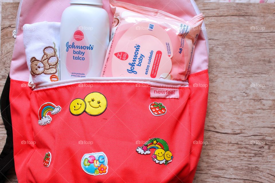 Baby bag with Johnson's baby