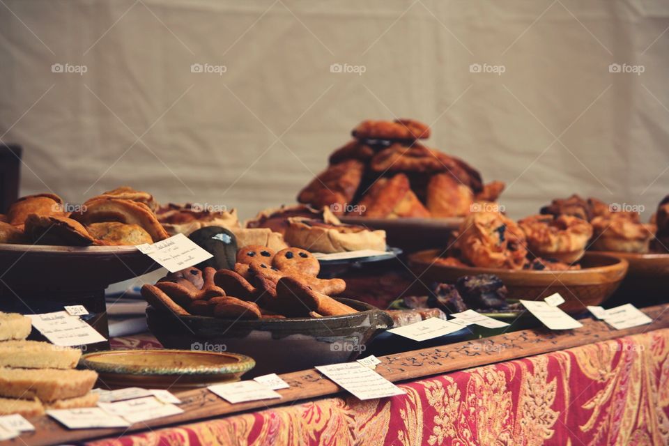 Some pastries on a medieval festival 