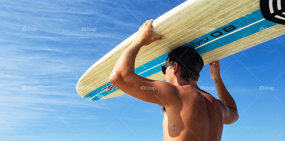 Surfer scoping the waves.