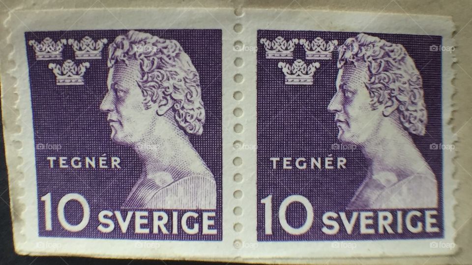 Tegnér 10 öre Sverige stamp Sweden 
