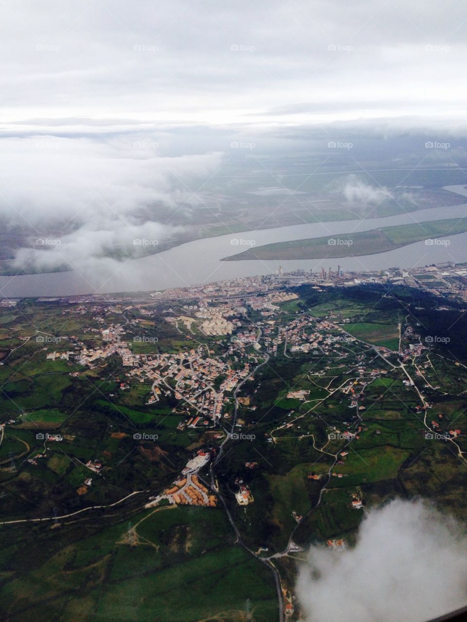 Flying over somewhere around the world 