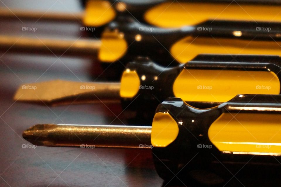 Screwdrivers . Yellow and black