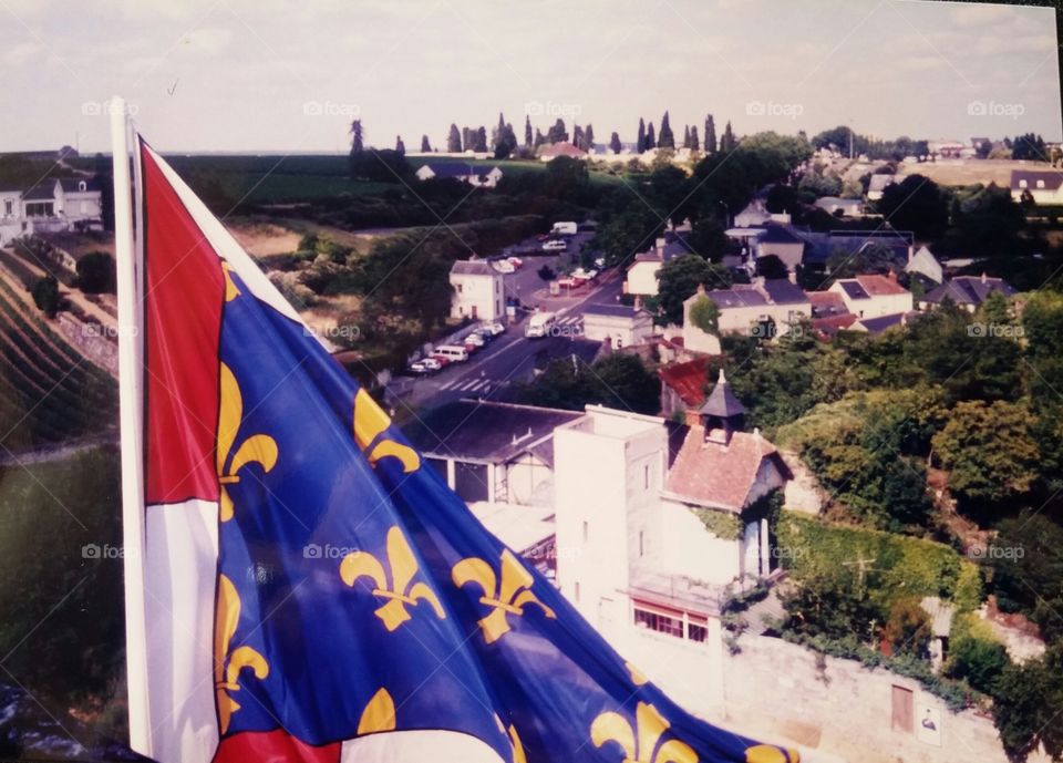 French Countryside and Flag