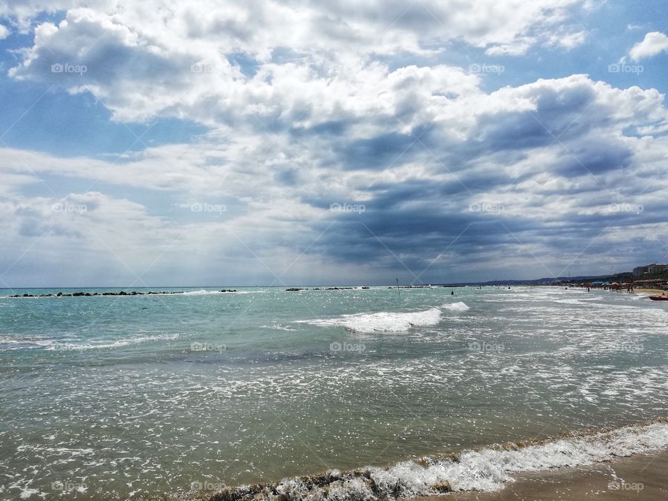 Menacing clouds over the sea