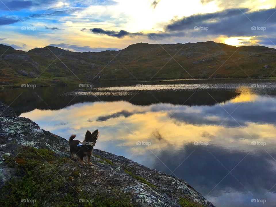 Sunset at the mountains of Narvik - north Norway