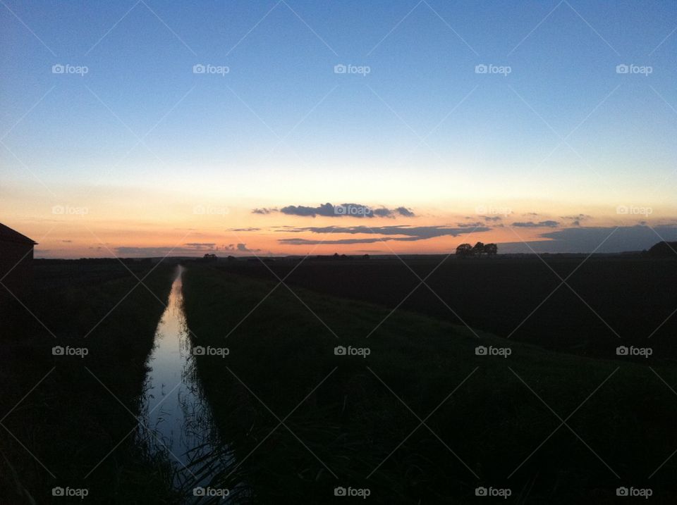 Sunset over the fens