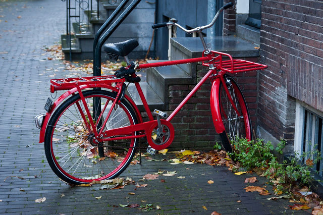 bicycle red still life holland by kozjar