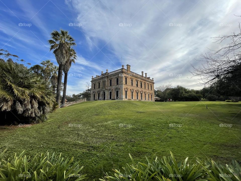 Mansion on green hill