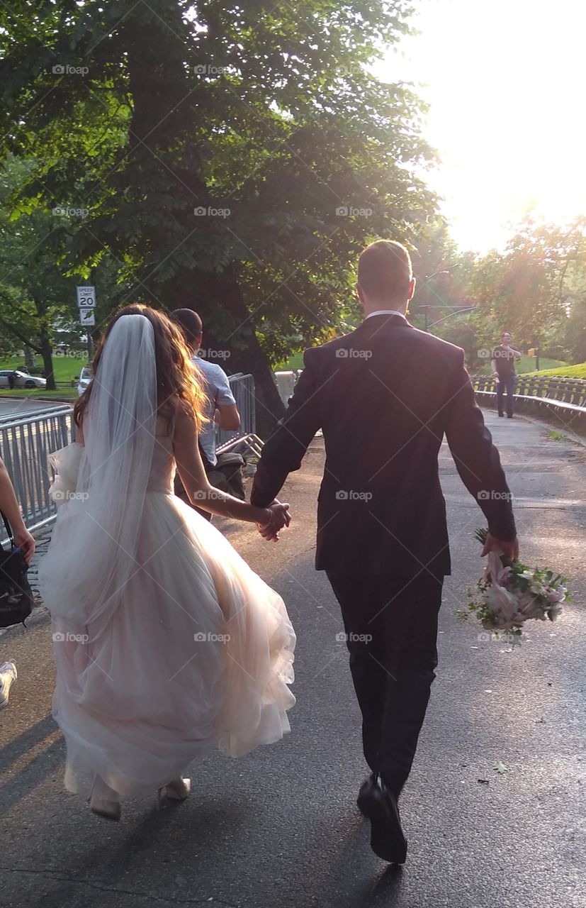 Bride and Groom Central Park NYC