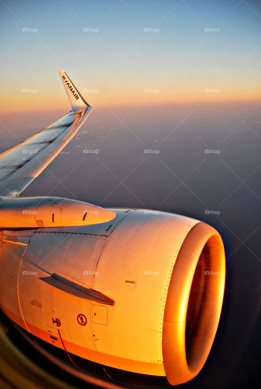 flying. inside of a plane 