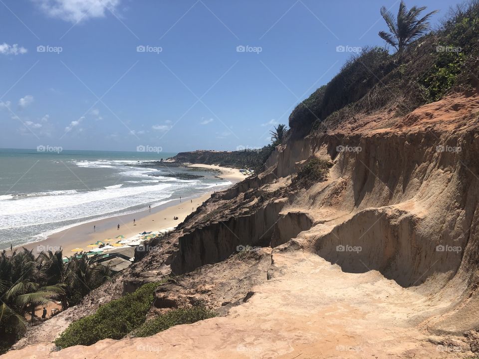 Cliff over the beach in Brazil