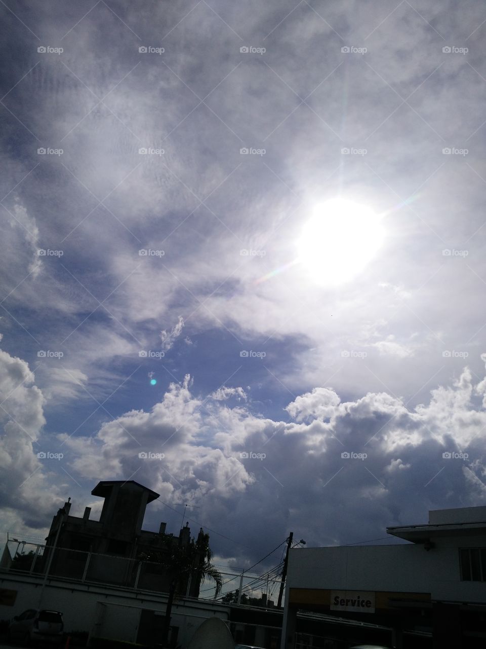 slight cloudy sky with the heat of the sun in fresh air