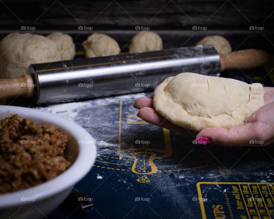 Homemade Empanada ready for the oven