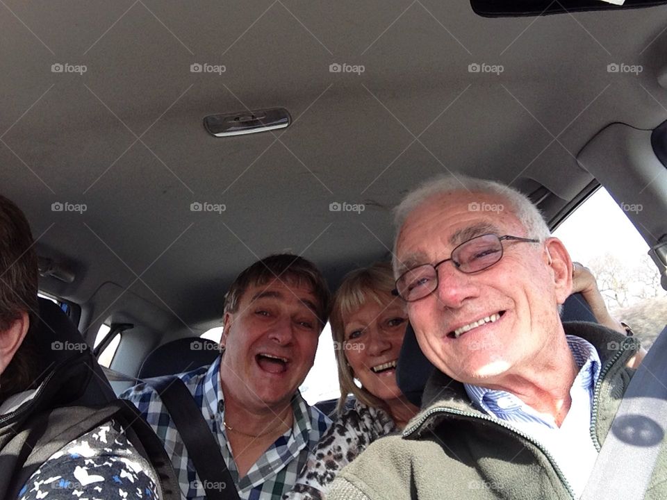 Car selfie fun! Long journey, in car entertainment, happy, laughs, laughing, smiling, 