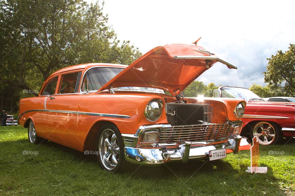 Chevrolet 1956. Orange Chevrolet 1956