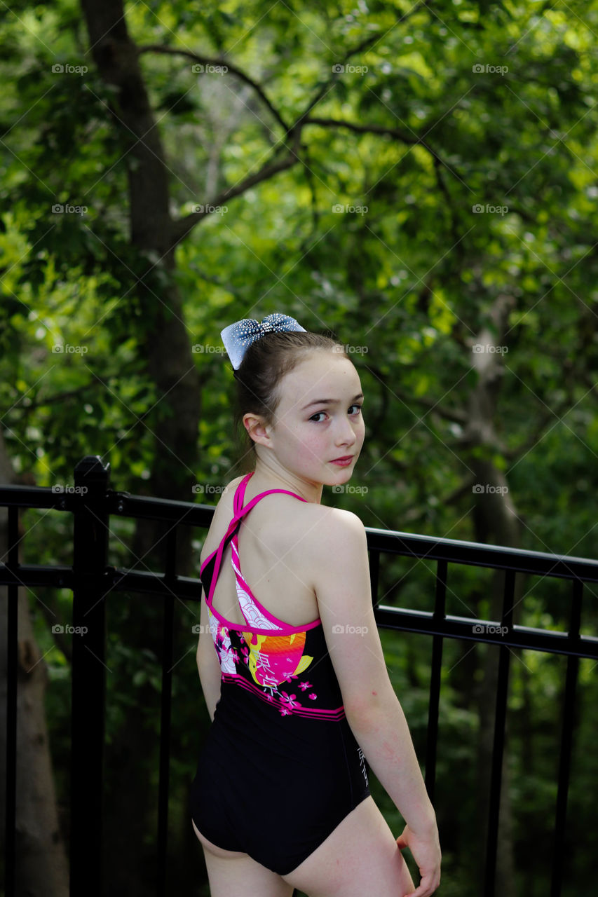 gymnast wearing a quatro leotard