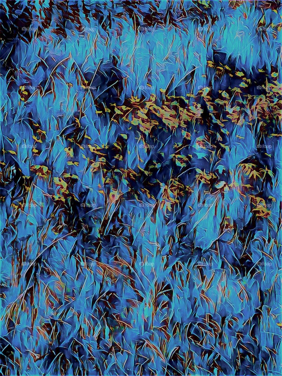 Yellow Daisies blowing in the wind, the abstraction 