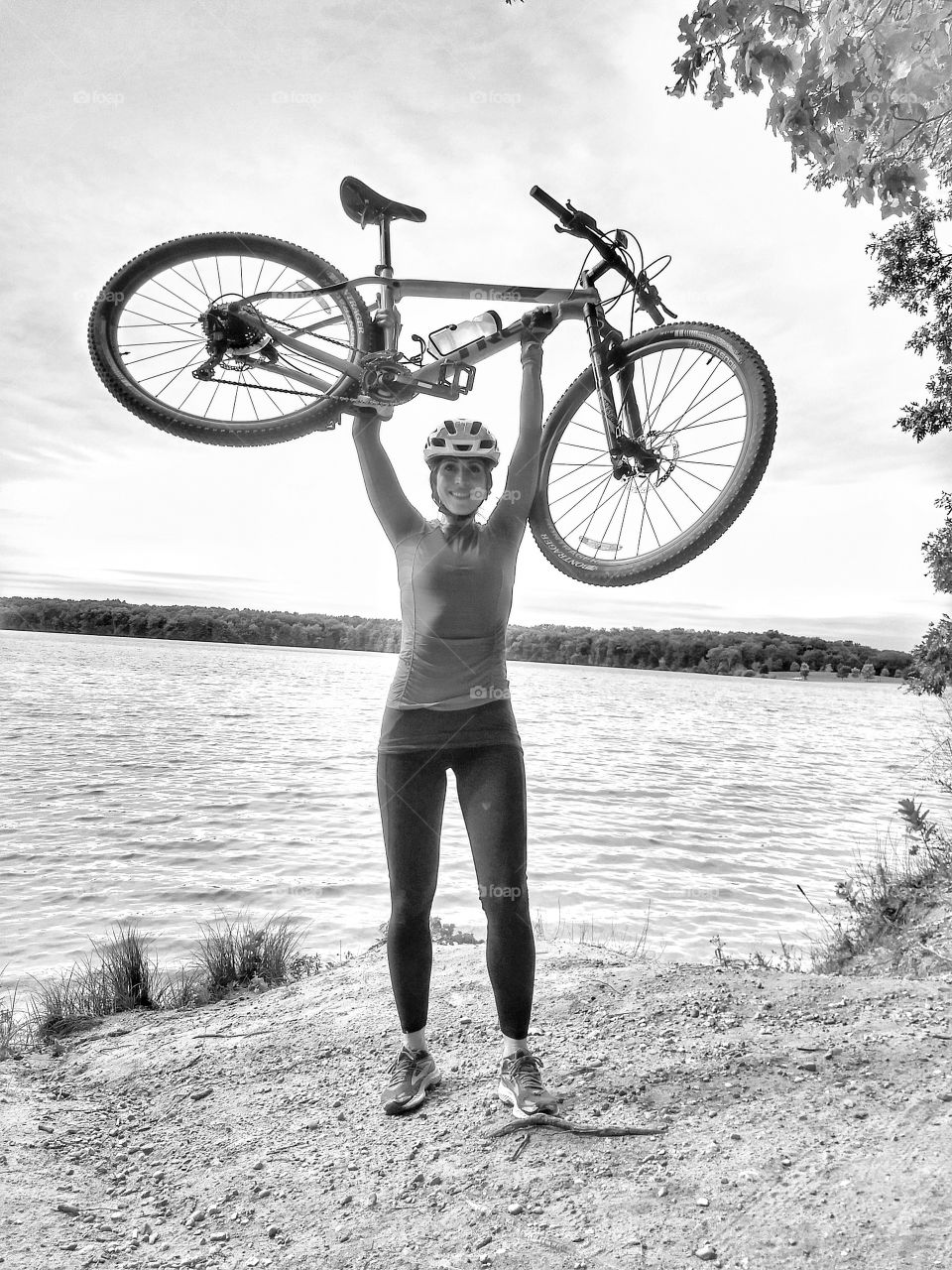 strong woman cyclist