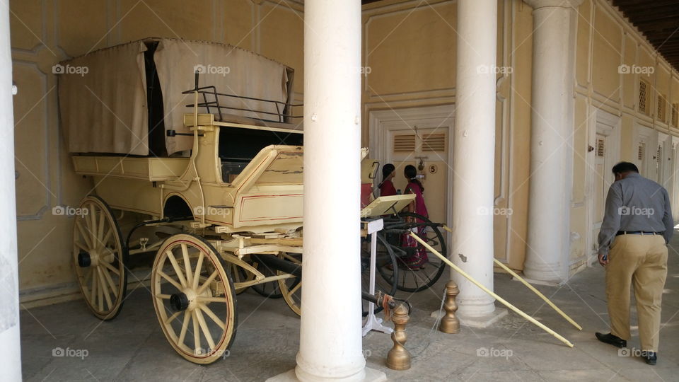 vintage buggy in chawmohalla palace in hyderabad India