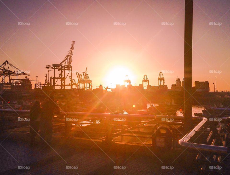 Beautiful Sunset at the Port 