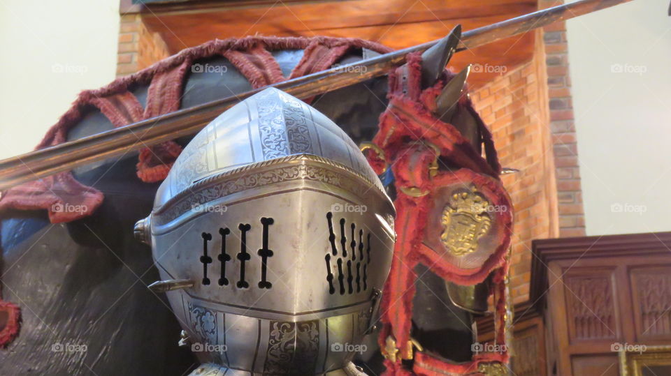 Medieval Helmet and horse
