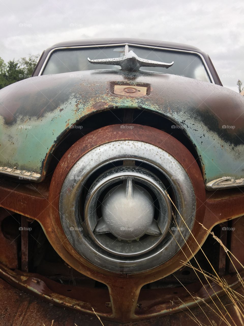 Vintage wrecked car