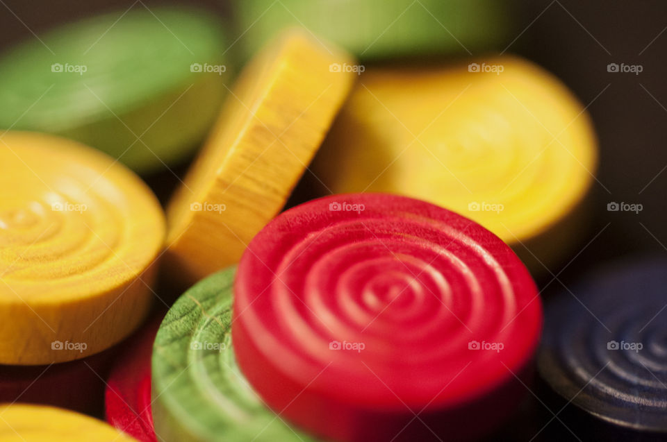 Close-Up of Colorful Game Pieces