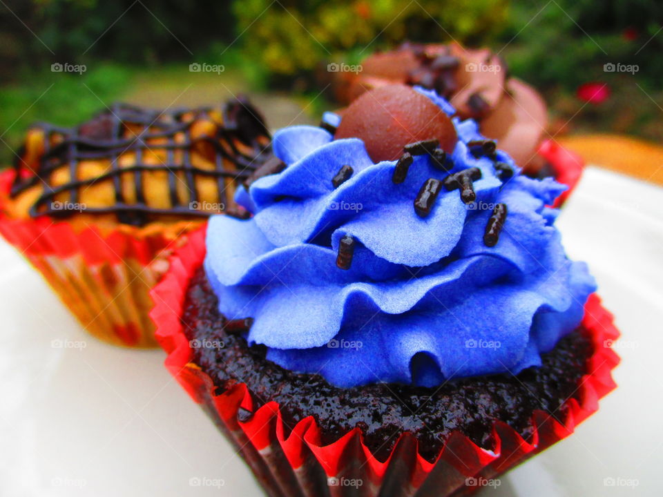 Close-up of a cupcake during Christmas