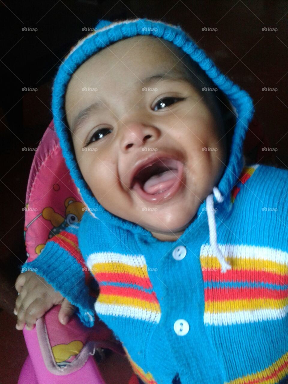 lauging at the month of 5