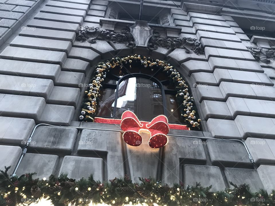Holiday display on Fifth Avenue near 55th Street.