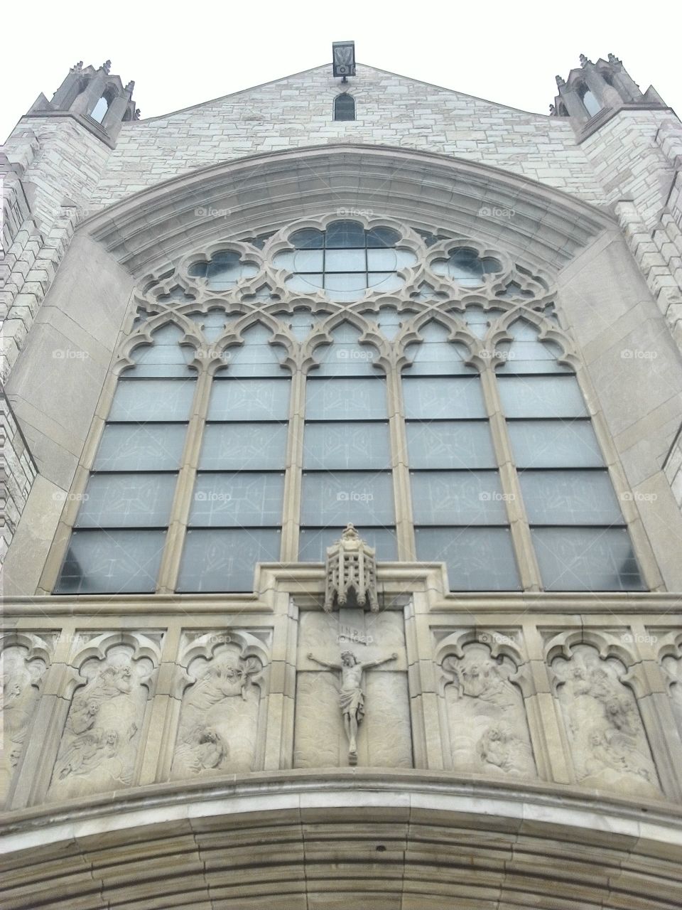 Cathedral entrance. the front doors