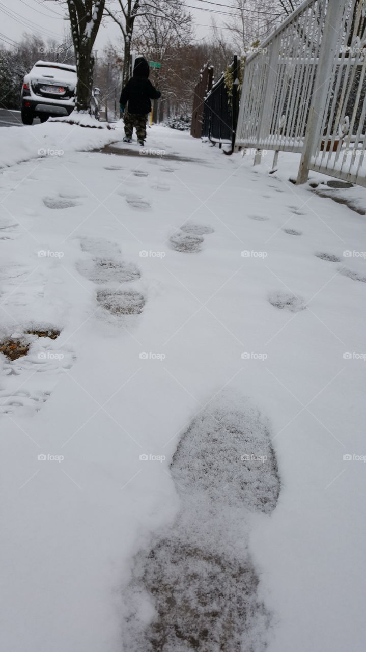 Walking through the Snow / Snowy Footprints
