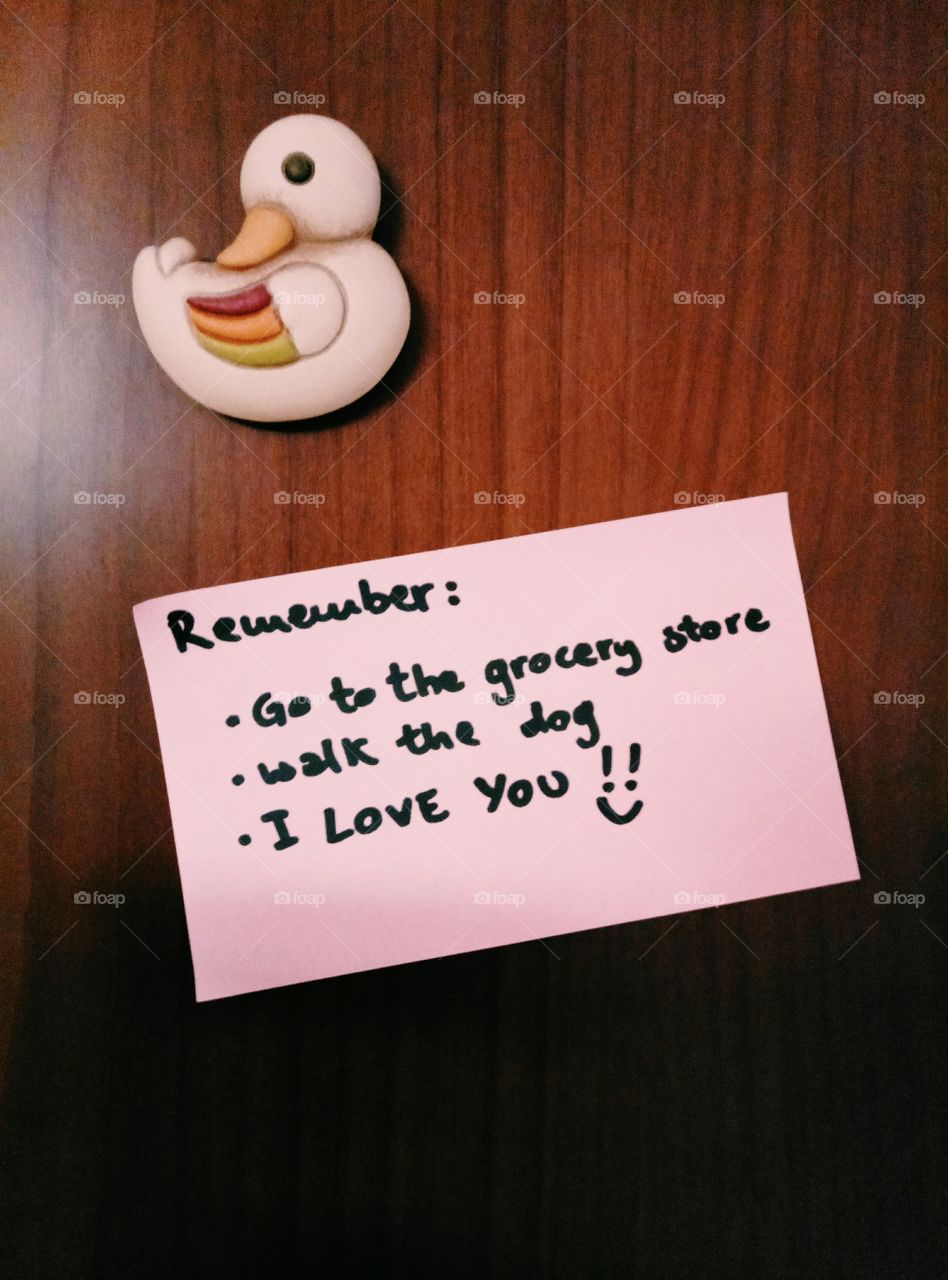 Message on the fridge