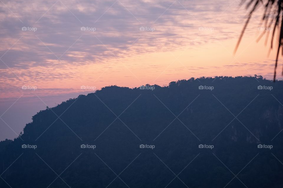 Beautiful Sun rise at Doi Pha Hee , Chiang Rai Thailand