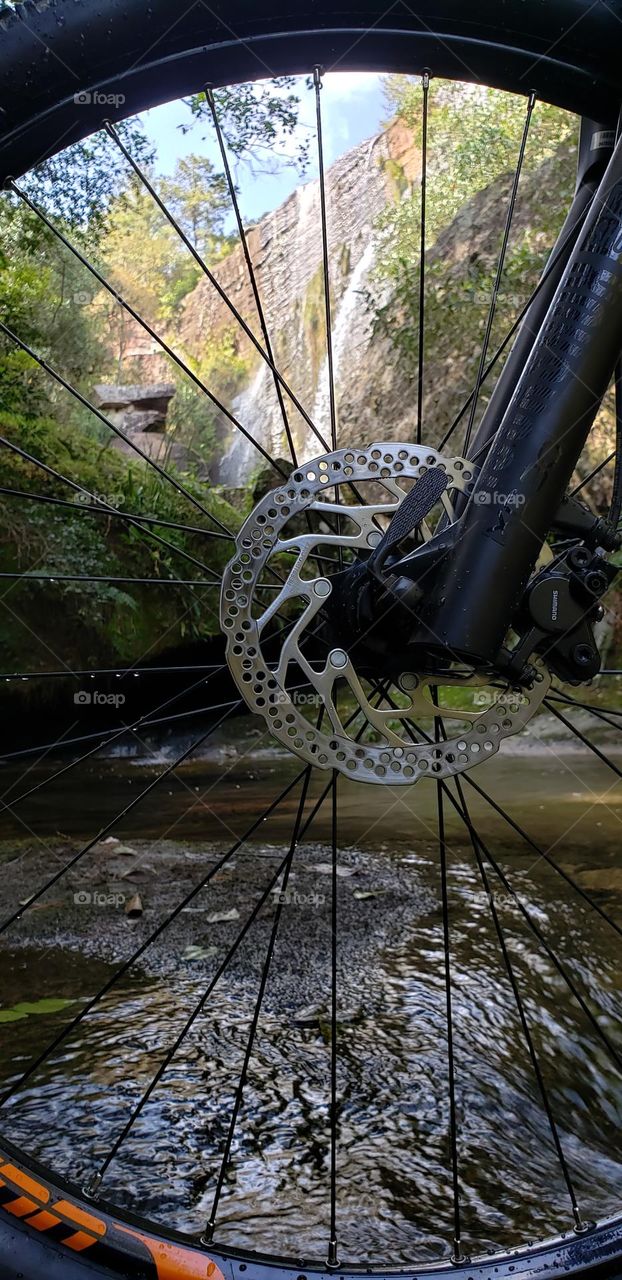 Bike and Waterfall