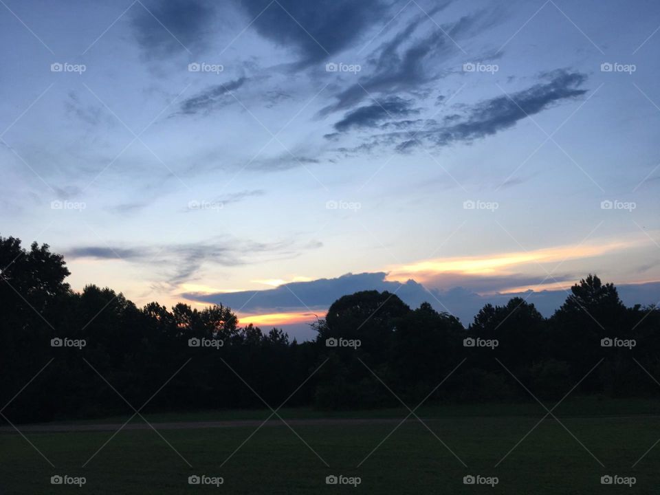 sunset before fireworks