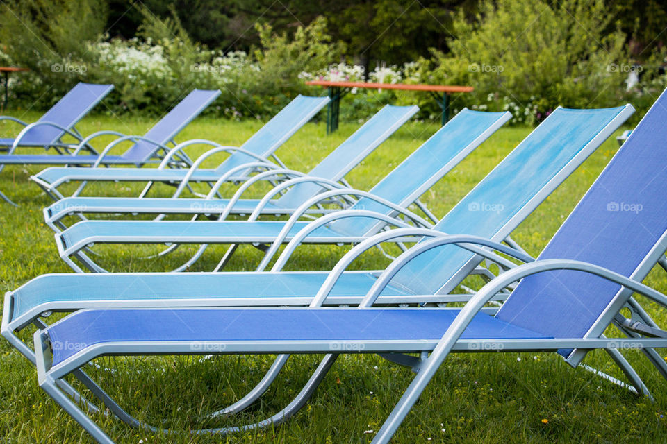 Lounge chairs in the garden