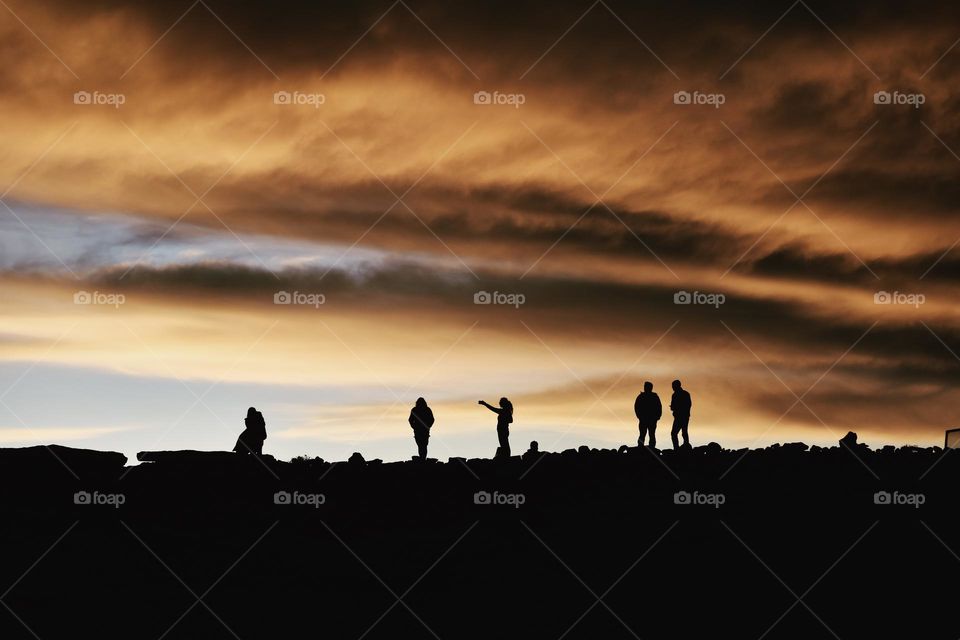 sunset in one of the driest places in the world, the Atacama desert.