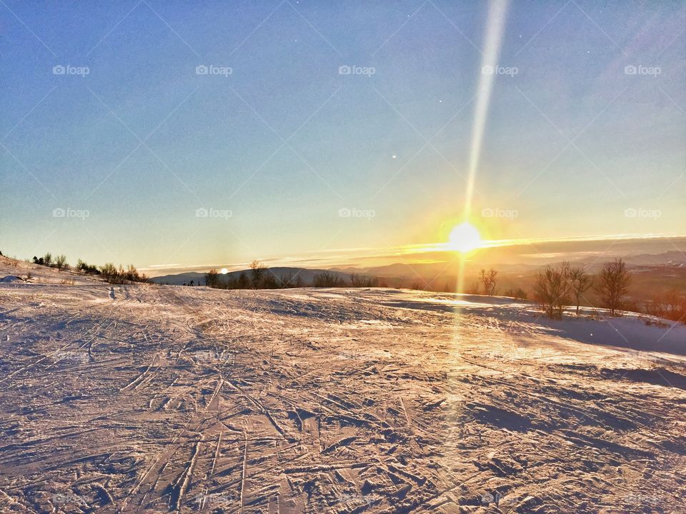 View of snowy landscape