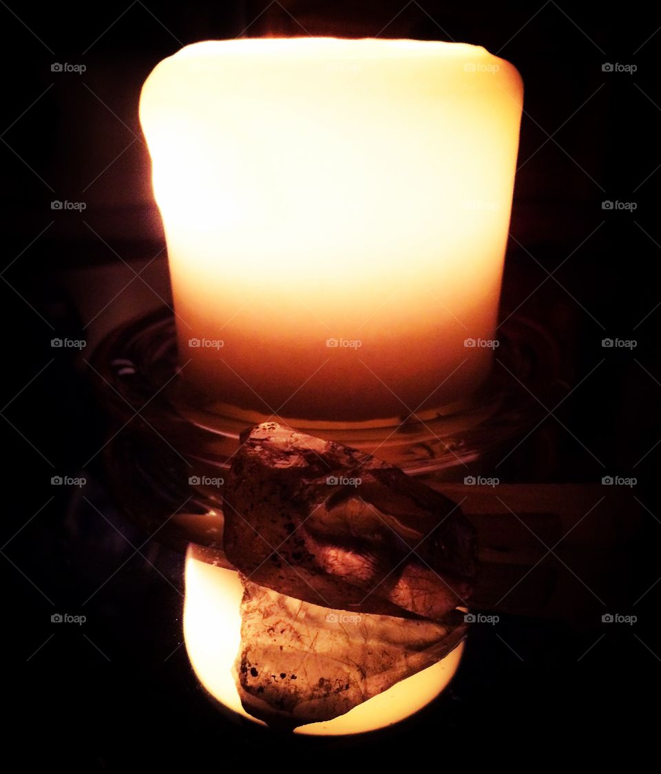 Crystals in candlelight 