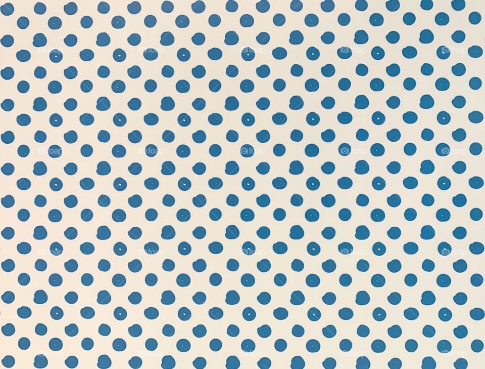 Seamless polka dot pattern, blue dots with white background
