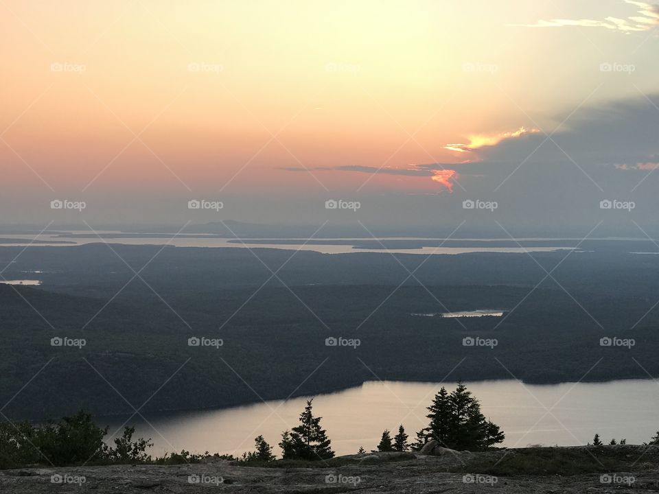 Sunset over Cadillac Mountain