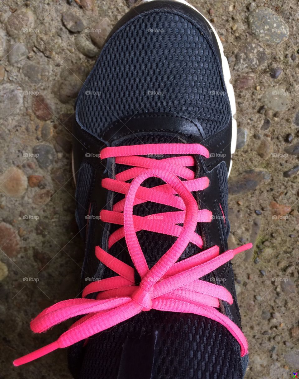 Pink shoe laces 