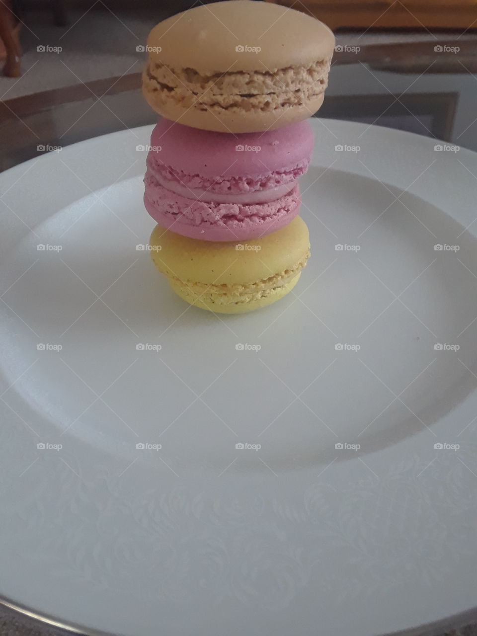 Stacked Macaroons on Plate