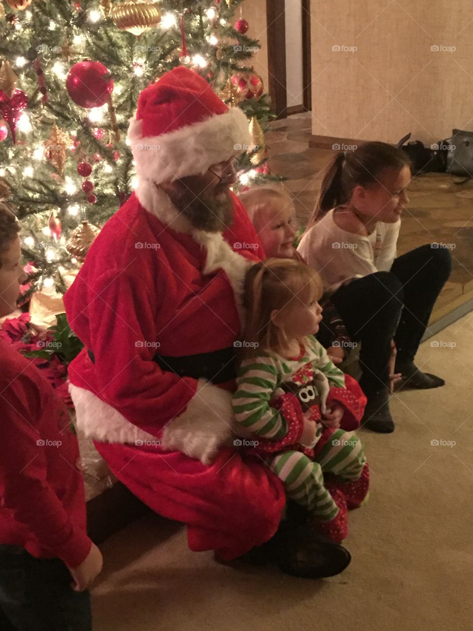 Santa and Children 