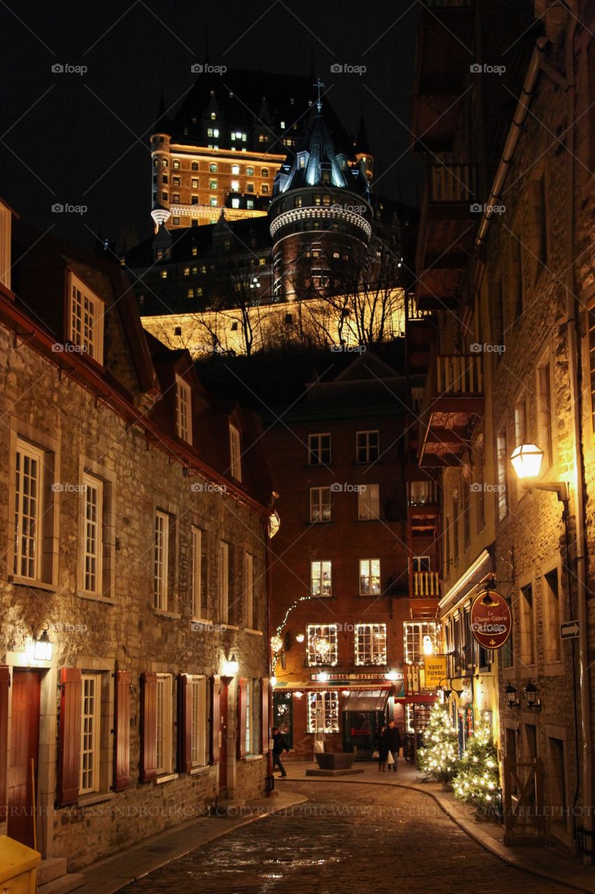 Quebec City at night.